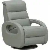 Gunter Triple Power Swivel Glider Recliner in Robyn Mint Green Leather
